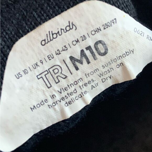 ALLBIRDS Men’s Tree Runners Black Sneakers Size 10 - Picture 14 of 14